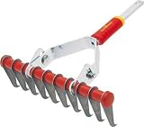 Wolf-Garten 71AAA035650 Scarificatore-Arieggiatore Manuale Ruote, Modello UG-M3, con Sistema di Attacco rapido Multi-Star, Rosso/Argento, 13x40.5x40.5 cm