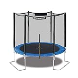 Ultrasport Jumper Trampolino da giardino, set completo trampolino, inclusi tappeto elastico, rete di sicurezza, pali della rete imbottiti e rivestimento dei bordi, Blu, Ø 251 cm